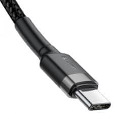 BASEUS Kabel USB C Baseus Cafule Črna Črn/Siv 1 m