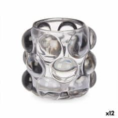 Gift Decor Stojalo za Sveče Mikrosfere Siva Kristal 8,4 x 9 x 8,4 cm (12 kosov)