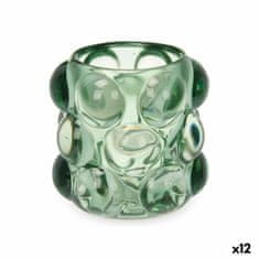 Gift Decor Stojalo za Sveče Mikrosfere Zelena Kristal 8,4 x 9 x 8,4 cm (12 kosov)