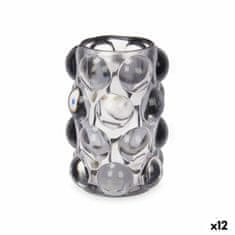 Gift Decor Stojalo za Sveče Mikrosfere Siva Kristal 8,4 x 12,5 x 8,4 cm (12 kosov)