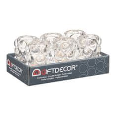 Gift Decor Stojalo za Sveče Mikrosfere Prozorno Kristal 8,4 x 12,5 x 8,4 cm (12 kosov)