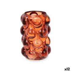 Gift Decor Stojalo za Sveče Mikrosfere Oranžna Kristal 8,4 x 12,5 x 8,4 cm (12 kosov)