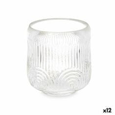 Gift Decor Stojalo za Sveče Črte Prozorno Kristal 9 x 9,5 x 9 cm (12 kosov)