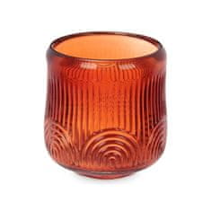 Gift Decor Stojalo za Sveče Črte Oranžna Kristal 9 x 9,5 x 9 cm (12 kosov)