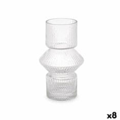 Gift Decor Vaza Črte Prozorno Kristal 9,5 x 16,5 x 9,5 cm (8 kosov)