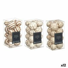 Gift Decor Set of Decorative Balls Rjava Bela (12 kosov)