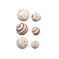 Gift Decor Set of Decorative Balls Rjava Bela (12 kosov)