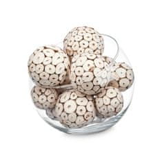 Gift Decor Set of Decorative Balls Rjava Bela (12 kosov)