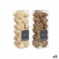 Gift Decor Set of Decorative Balls Rjava Bela (12 kosov)