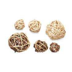 Gift Decor Set of Decorative Balls Rjava Bela (12 kosov)