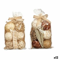 Gift Decor Set of Decorative Balls Bela Rjava (12 kosov)