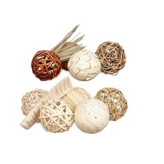 Gift Decor Set of Decorative Balls Bela Rjava (12 kosov)