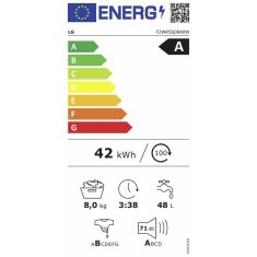 LG Pralni stroj LG F2WR5S08A0W 60 cm 1200 rpm 8 kg