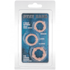 Scala Selection Komplet 3 roza erekcijskih obročkov - Stay Hard Three Rings - Flesh