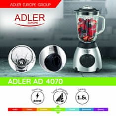 Adler Samostoječi Mešalec Adler AD 4070 Črna Pisana 800 W 600 W 1,5 L