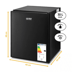 First Austria Hladilnik mini FIRST 28/30L, 22dB, ER: E, črne barve, mat