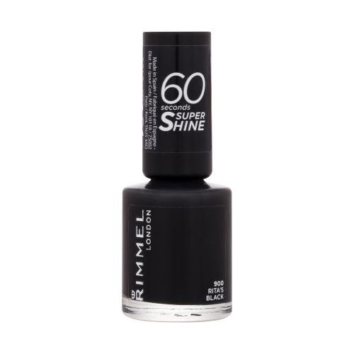 Rimmel 60 Seconds Super Shine lak za nohte 8 ml Odtenek 900 rita´s black