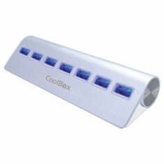 CoolBox USB Hub CoolBox COO-HU7ALU3 Srebrna