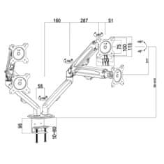 Maclean Nosilec Namizni za Ekran MacLean MC-861N 27" 13"