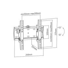 Gembird Stenski nosilec GEMBIRD WM-42T-02 23" 42" 30 Kg