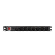 Lanberg Schuko 19" 6-smerni adapter z več vtičnicami Lanberg PDU-06E-0200-BK (2 m)