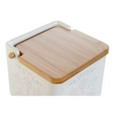 DKD Home Decor Mešalec soli s pokrovom DKD Home Decor Modra Bela Zelena Lila Bambus Scandi 750 ml 14 x 12,5 x 12 cm (3 kosov)