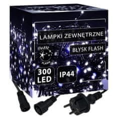 Springos novoletne lučke 300 LED 6500K + modra barva flash 24 +1,5m