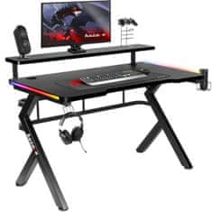 Huzaro Pisalna miza Gaming Huzaro HZ-Hero 5.0 RGB Črna Jeklo Ogljikova Vlakna 116 x 69,5 x 59 cm