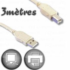 Lineaire Kabel USB 2.0 A v USB B Lineaire 3 m Bež