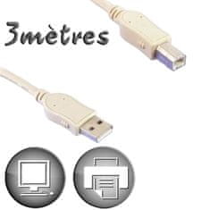 Lineaire Kabel USB 2.0 A v USB B Lineaire 3 m Bež