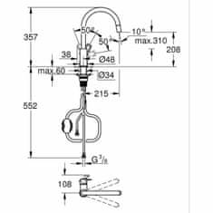 Grohe enoročna pipa Grohe StartLoop C oblika Medenina