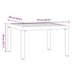 Vidaxl Vrtna klubska mizica črna 65x65x40 cm aluminij