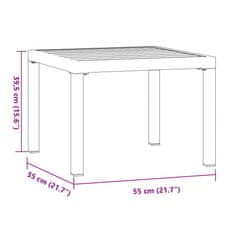 Vidaxl Vrtna klubska mizica črna 55x55x39,5 cm prašno lakirano jeklo