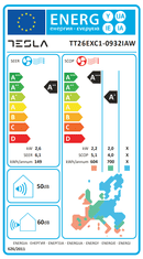 TESLA TT26EXC1-0932IAW stenska klimatska naprava, bela