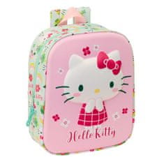 HELLO KITTY Šolski nahrbtnik Hello Kitty Zelena Roza 22 x 27 x 10 cm 3D