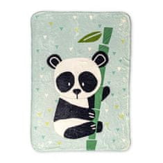 Happy Friday Odeja HappyFriday Moshi Moshi Panda Garden Blue Pisana Mikrovlakna 110 x 140 cm