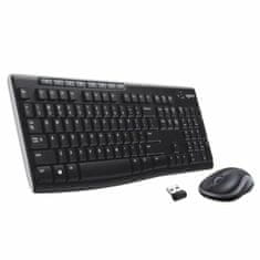 Logitech Tipkovnica in Brezžična Miška Logitech 920-004512 Črna Qwerty italijanski