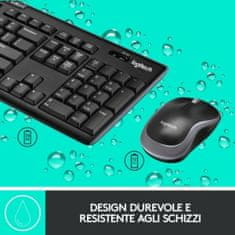 Logitech Tipkovnica in Brezžična Miška Logitech 920-004512 Črna Qwerty italijanski