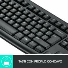 Logitech Tipkovnica in Brezžična Miška Logitech 920-004512 Črna Qwerty italijanski