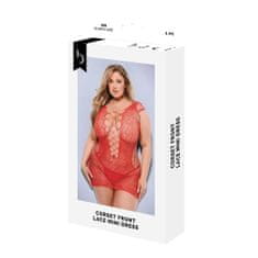 Baci Lingerie Komplet Spodnjega Perila Baci Lingerie Lace Mini Dress Rdeča (Queen)