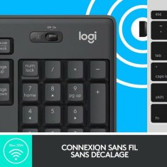 Logitech Tipkovnica in Brezžična Miška Logitech MK295 Črna QWERTY Francoski AZERTY