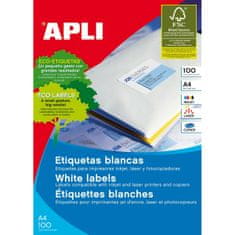 Apli Samolepilne etikete Apli 1273 100 Listi 70 x 37 mm Bela