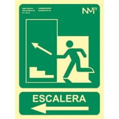 Archivo 2000 Znak Archivo 2000 "SALIDA DE EMERGENCIA ESCALERA SUBE IZQUIERDA" PVC 22,4 x 30 cm