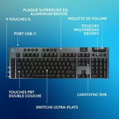 Logitech Tipkovnica Logitech G915 X Črna Francoski AZERTY