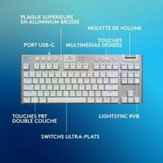 Logitech Tipkovnica Logitech G915 X Bela Francoski AZERTY