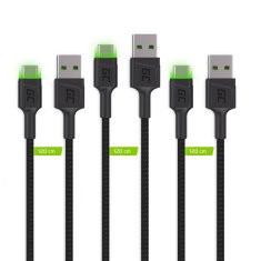 Green Cell Adapter iz USB v USB-C Green Cell KABGCSET02 Črna 1,2 m (3 kosov)