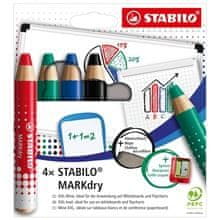 Stabilo Suhi marker za bele table, komplet 4 bar.