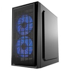 Gembird FORNAX-950B akrilno steklo microATX 3 x 12 cm modri LED 2x USB 3.0 Gaming računalniško ohišje (CCC-FORNAX-950B)