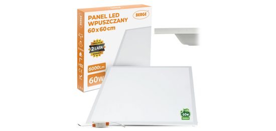 Berge LED panel 60x60 - 60W - 4400lm - 4000k - nevtralna barva - vgradna bela