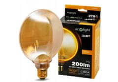 Eco light Dekorativna LED žarnica E27 4W 200lm G130 Amber Retro - serija ZERO